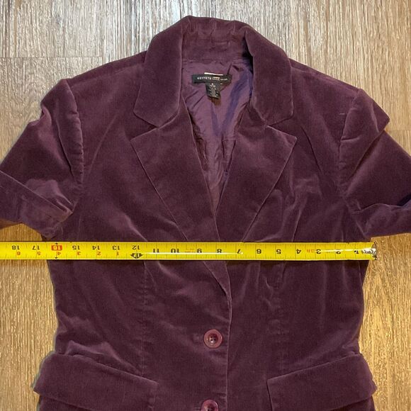 Kenneth Cole New‎ York Corduroy Blazer Suit Jacket Lined Stretch Purple Size 6 - Picture 9 of 9